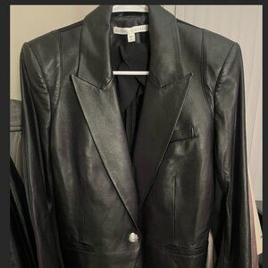 Veronica Beard- Dickey Black Leather Blazer